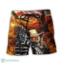 Skull Cowboy Shot Gun American Flag Hawaii Shorts For Men - Skull Shorts Swim Trunks
