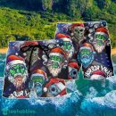 Skull Christmas US Flag Skeleton Art Hawaii Shorts For Men - Skull Shorts Swim Trunks