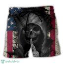 Skull Dark American Flag Hawaii Shorts For Men - Skull Shorts Swim Trunks