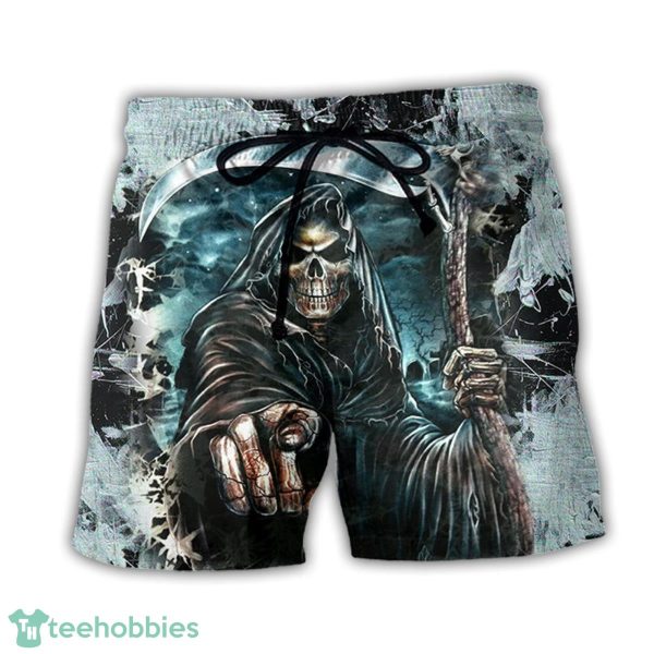 Skull Dark Death Scythe Hawaii Shorts For Men - Skull Shorts Swim Trunks