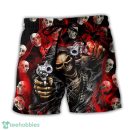 Skull Dark Gun Red Smoke Lighting Hawaii Shorts For Men - Skull Shorts Swim Trunks
