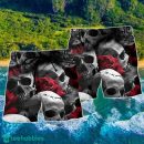 Skull Death Love Rose Hawaii Shorts For Men Skull Shorts Swim Trunks