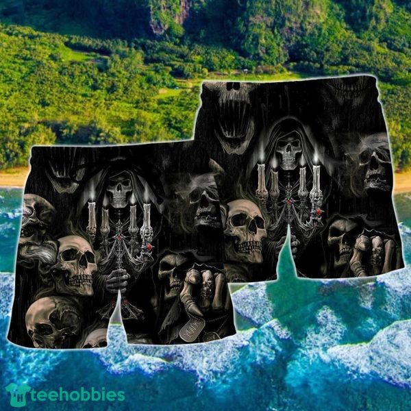 Skull Horror Skull Movies Hawaii Shorts For Men Skull Shorts Swim Trunks - Image 2
