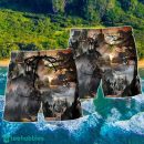 Skull Love Hunting In Jungle Hawaii Shorts For Men Skull Shorts Swim Trunks