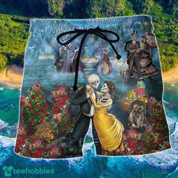 Skull Love Life Romatic Hawaii Shorts For Men Skull Shorts Swim Trunks