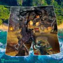 Skull Pirate Treasure Hunting Hawaii Shorts For Men Skull Shorts Swim Trunks