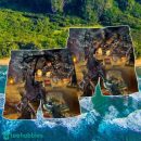 Skull Pirate Treasure Hunting Hawaii Shorts For Men Skull Shorts Swim Trunks