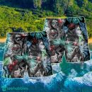 Skull Tropical White Smoke Red Flower Hawaii Shorts For Men Skull Shorts Swim Trunks