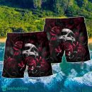 Skull Rose Blood Dark Screaming Hawaii Shorts For Men Skull Shorts Swim Trunks