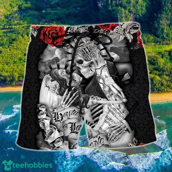 Skull Women's Day, Valentine Gift's Day Art Hawaii Shorts For Men Skull Shorts Swim Trunks