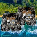 Skull Wrestling Chain Oh My Skull Hawaii Shorts For Men Skull Shorts Swim Trunks