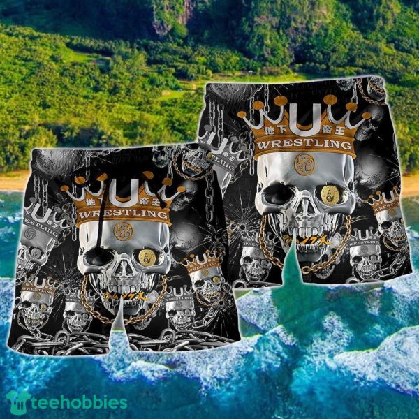 Skull Wrestling Chain Oh My Skull Hawaii Shorts For Men Skull Shorts Swim Trunks - Image 2
