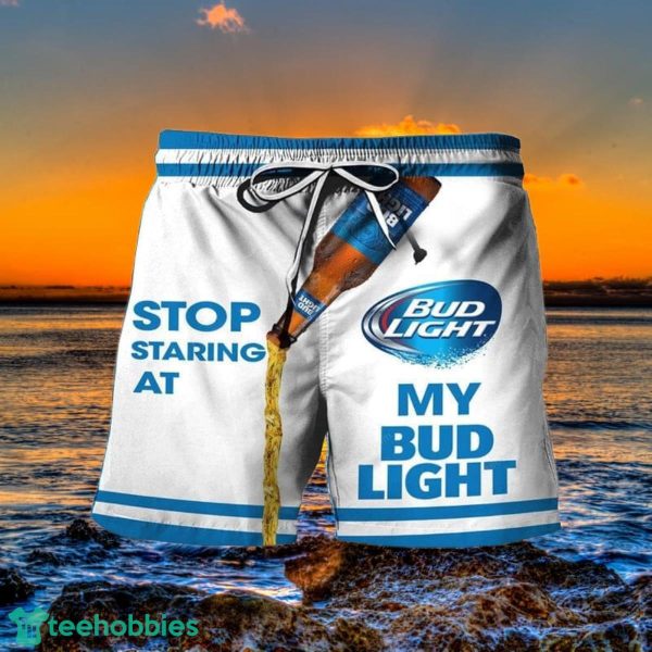 Stop Staring At My Bud Light Hawaii Shorts Best Gift Men Women
