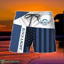 Summer American Flag Patch Busch Light Hawaiian Shorts