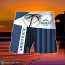 Summer American Flag Patch Busch Light Hawaiian Shorts