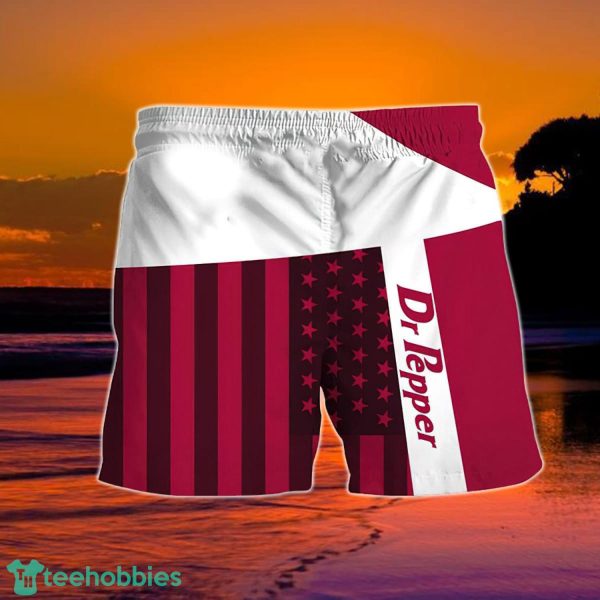 Summer American Flag Patch Dr Pepper Hawaiian Shorts - Image 2