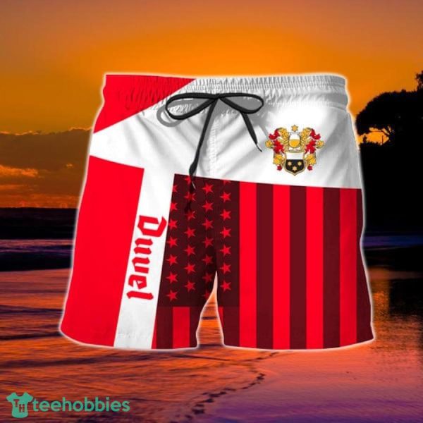 Summer American Flag Patch Duvel Beer Hawaiian Shorts