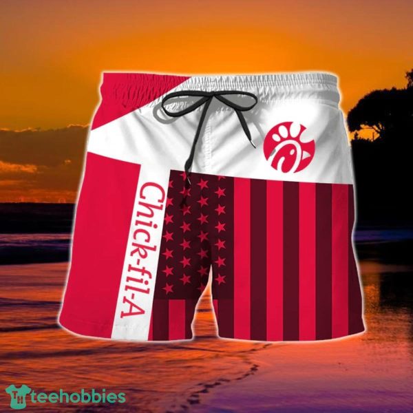 Summer American Flag Patch Chick-fil-A Hawaiian Shorts