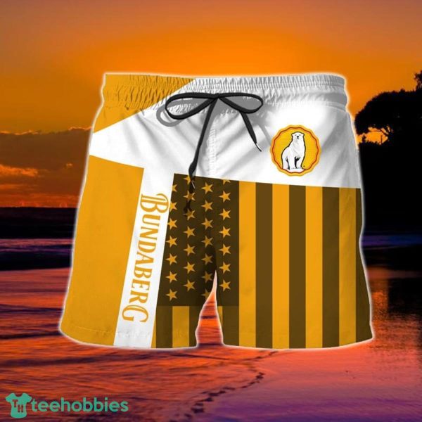 Summer American Flag Patch Bundaberg Rum Hawaiian Shorts - Image 2