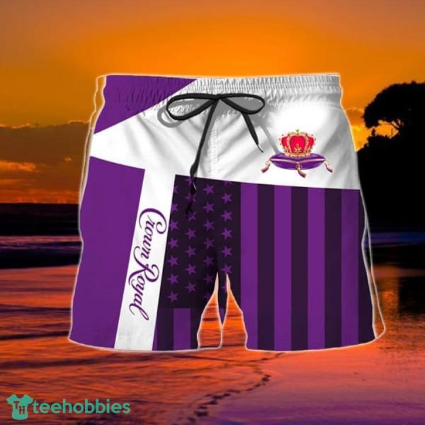 Summer American Flag Patch Crown Royal Hawaiian Shorts - Image 2