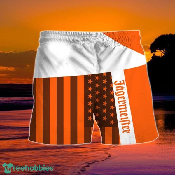 Summer American Flag Patch Jagermeister Hawaiian Shorts