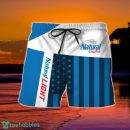 Summer American Flag Patch Natural Light Hawaiian Shorts