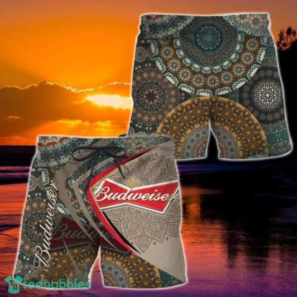 Summer Boho Mandala Budweiser Hawaiian Shorts