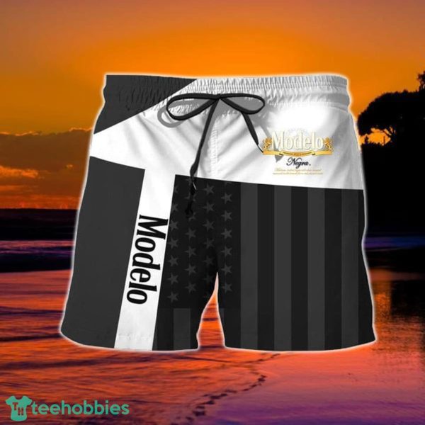 Summer American Flag Patch Modelo Negra Hawaiian Shorts