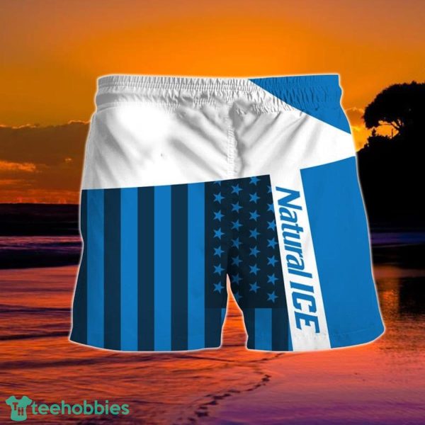 Summer American Flag Patch Natural Ice Hawaiian Shorts - Image 2