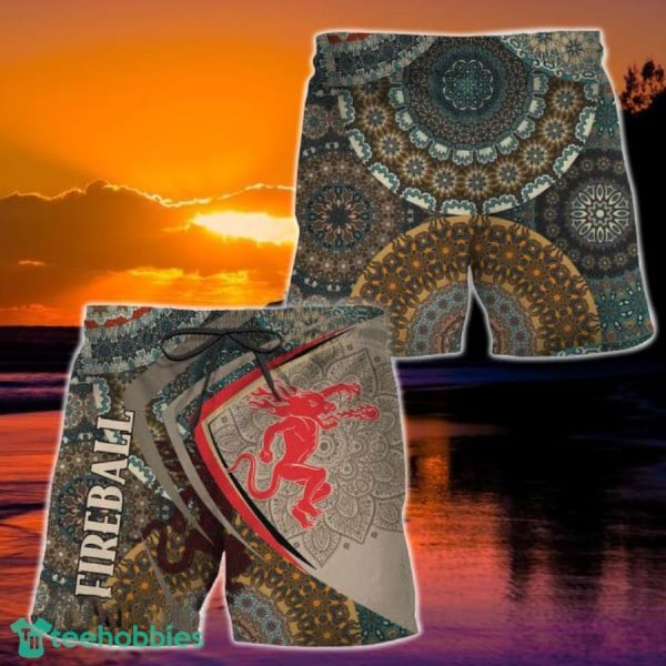 Summer Boho Mandala Fireball Whisky Hawaiian Shorts