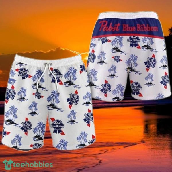 Tropical Palms Pabst Blue Ribbon Hawaii Shorts