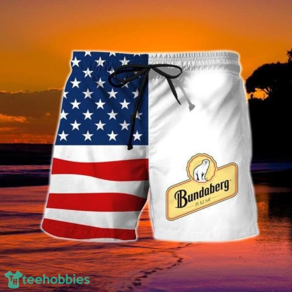 USA Flag Fourth Of July Bundaberg Rum Hawaiian Shorts - Image 2