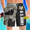 US Army Veteran Skull Black 3D Beach Shorts For Men Gift Summer Gift