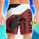 US Army Veteran Kneeling Helmet Gun Boots 3D Beach Shorts For Men Gift Summer Gift