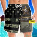 US Army Veteran Metal Star 3D Beach Shorts For Men Gift Summer Gift