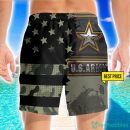 US Army Veteran Metal Star 3D Beach Shorts For Men Gift Summer Gift