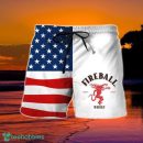USA Flag Fourth Of July Fireball Whisky Hawaiian Shorts