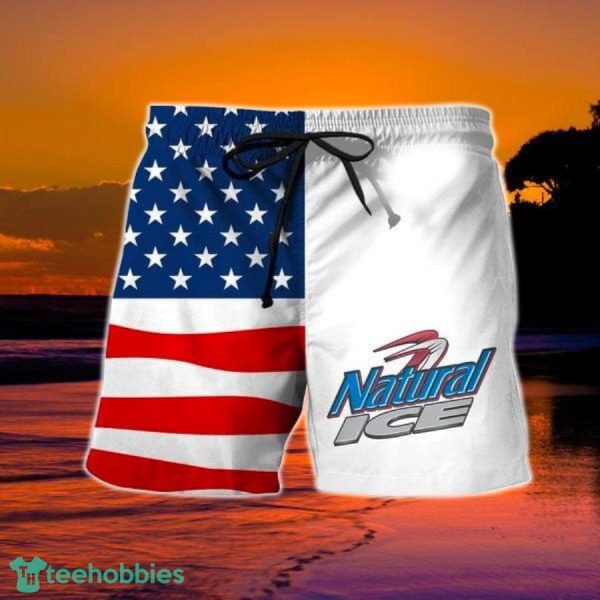 USA Flag Fourth Of July Natural Ice Hawaiian Shorts