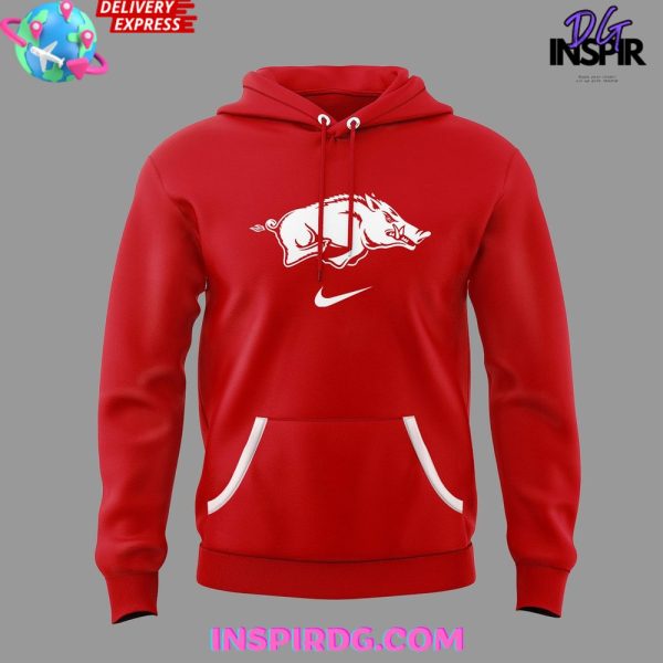Arkansas Razorbacks Men's Basketball 2025 Red Hoodie - Image 2