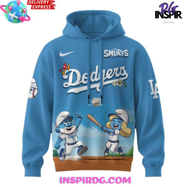 Los Angeles Dodgers MLB x The Smurfs Night Special Edition Hoodie - Image 2