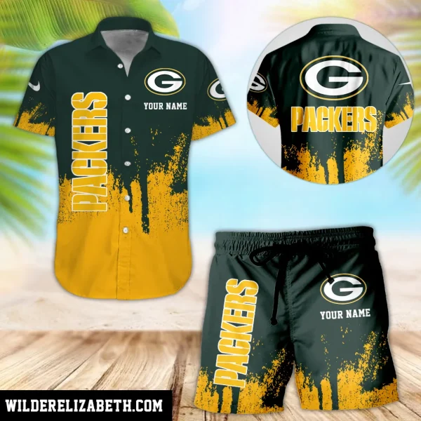 Green Bay Packers Hawaiian shirt and shorts set, hawaiian shirt short set, Green Bay Packers Hawaiian shirt PE29
