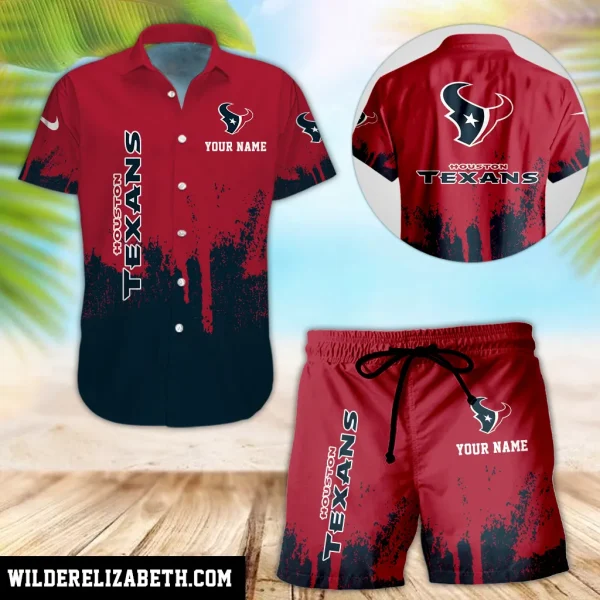Houston Texans Hawaiian shirt and shorts set, hawaiian shirt short set, Houston Texans Hawaiian shirt PE09