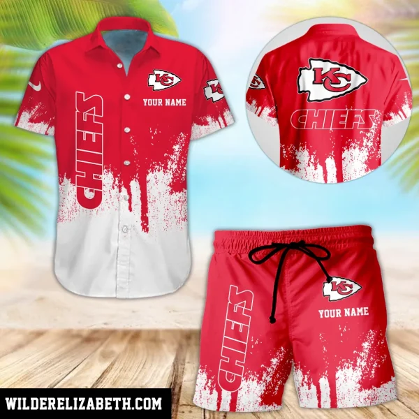 Kansas City Chiefs Hawaiian shirt and shorts set, hawaiian shirt short set,  Kansas City Chiefs Hawaiian shirt PE12