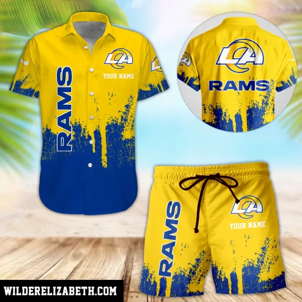 Los Angeles Rams Hawaiian shirt and shorts set, hawaiian shirt short set, Los Angeles Rams Hawaiian shirt PE32