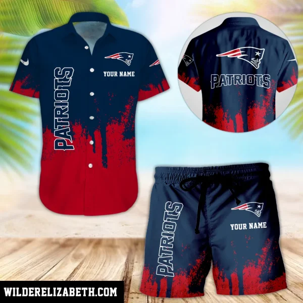 New England Patriots Hawaiian shirt and shorts set, hawaiian shirt short set, New England Patriots Hawaiian shirt PE17
