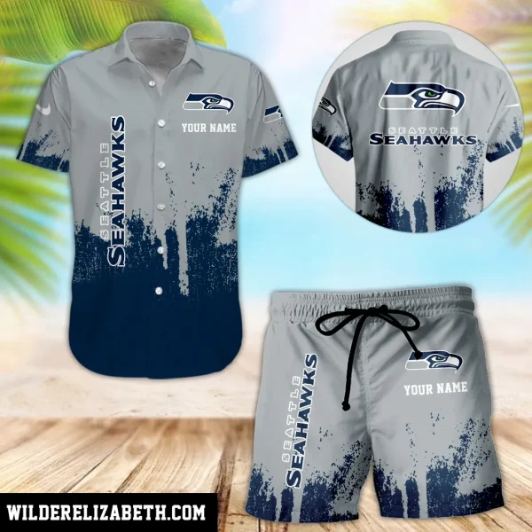 Seattle Seahawks Hawaiian shirt and shorts set, hawaiian shirt short set, Seattle Seahawks Hawaiian shirt PE40