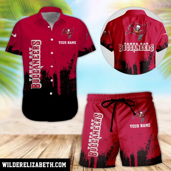 Tampa Bay Buccaneers Hawaiian shirt and shorts set, hawaiian shirt short set,  Tampa Bay Buccaneers Hawaiian shirt PE42