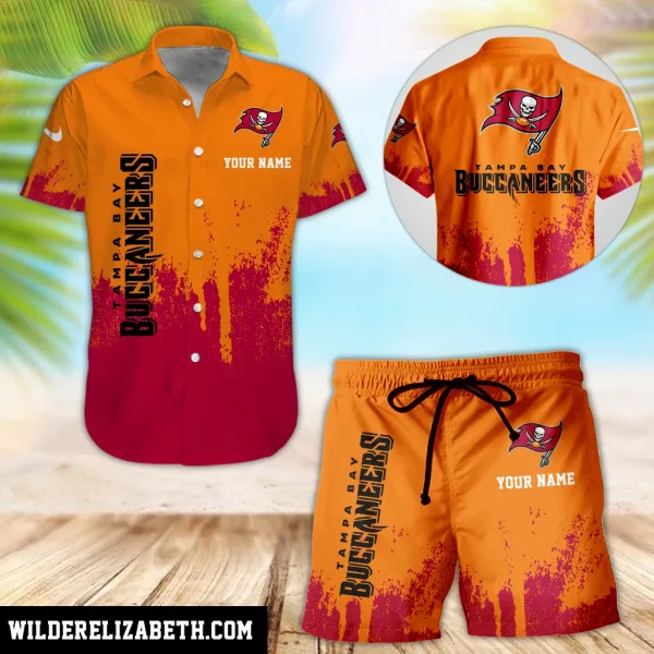 Tampa Bay Buccaneers Hawaiian shirt and shorts set, hawaiian shirt short set,  Tampa Bay Buccaneers Hawaiian shirt PE43