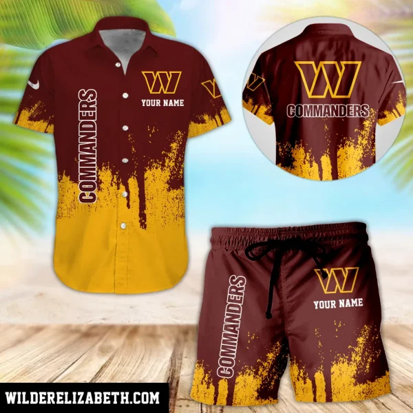 Washington Commanders Hawaiian shirt and shorts set, hawaiian shirt short set,  Washington Commanders Hawaiian shirt PE44