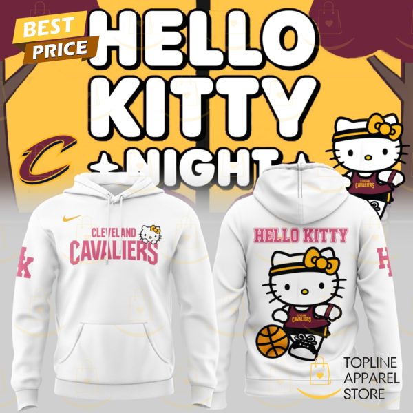 2025 Cleveland Cavaliers Basketball x Hello Kitty Night Hoodie - White